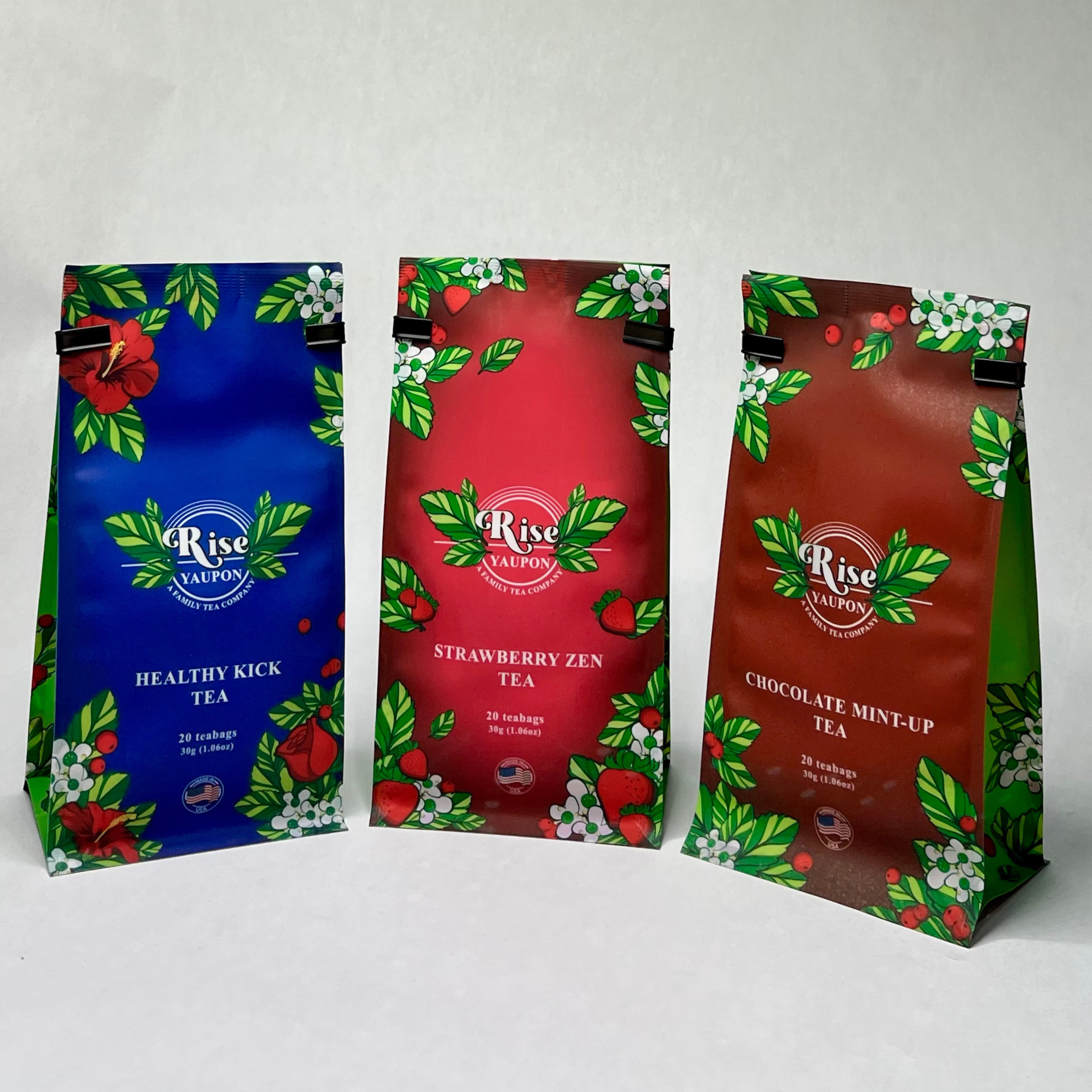 Healthy Kick, Strawberry Zen, Chocolate Mint-Up Tea Pack