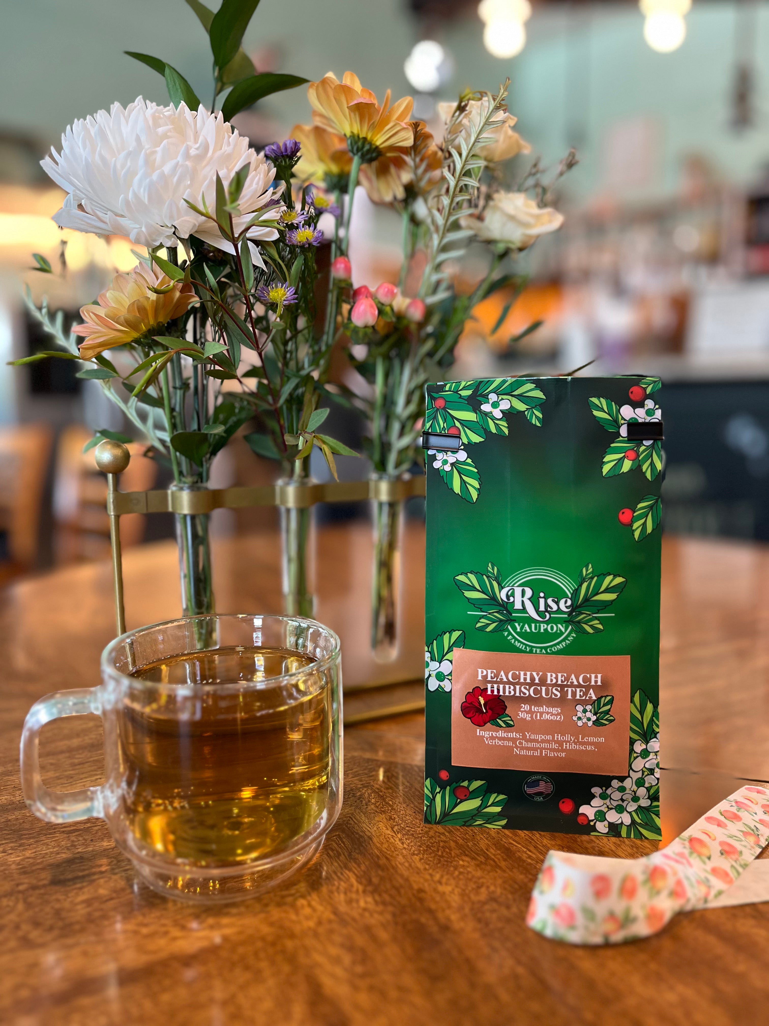 Peachy Beach Hibiscus Yaupon Tea