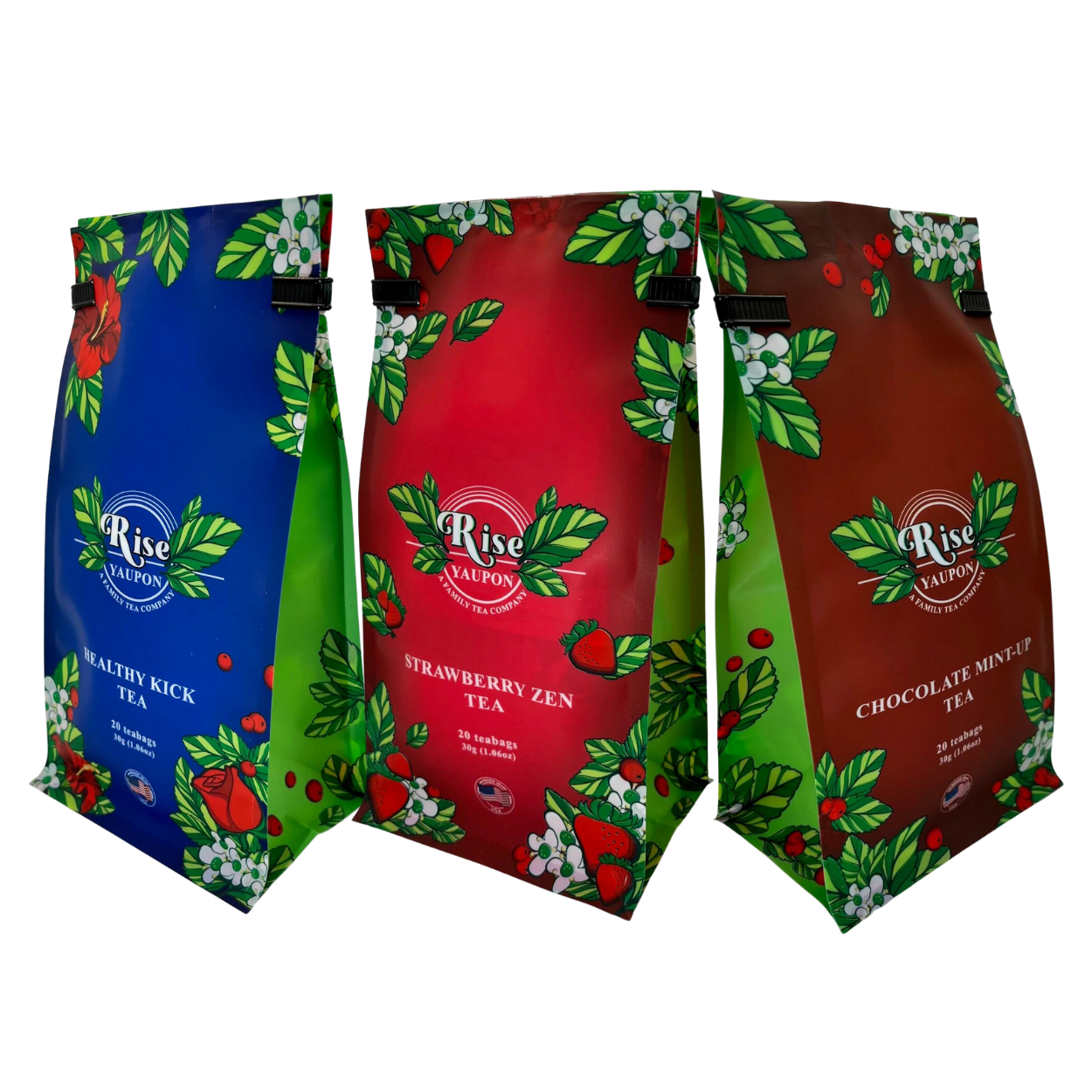 Healthy Kick, Strawberry Zen, Chocolate Mint-Up Tea Pack