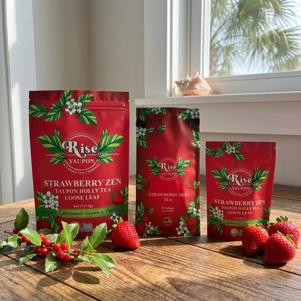 Strawberry Zen Tea - Yaupon Bliss | Rise Yaupon